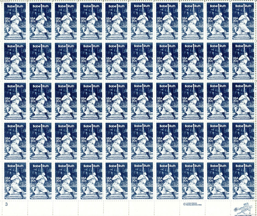 Babe Ruth U S Postage Stamps Baseball Life