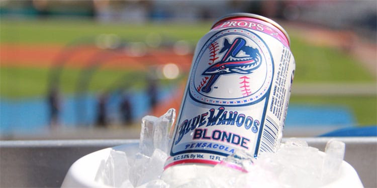 Blue Wahoos Blonde Beer in a Bucket