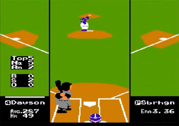 Bret Saberhagen in RBI Baseball by Nintendo