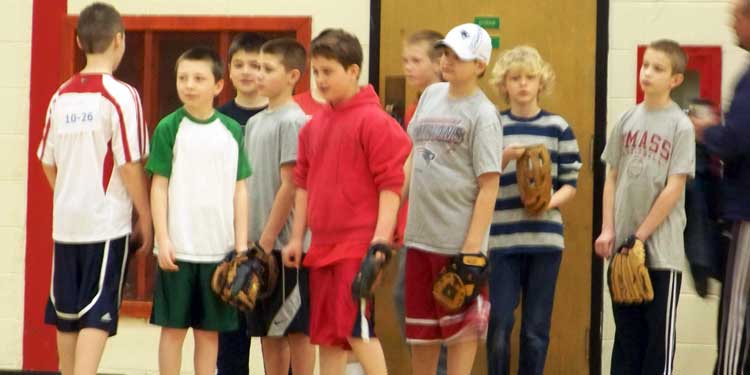 Little League players at draft