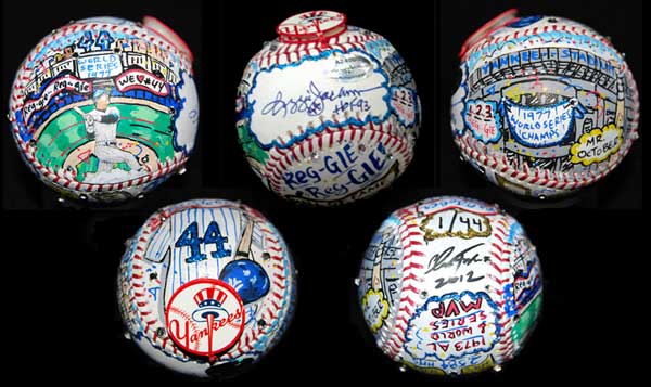 Charles Fazzino, Reggie Jackson painted baseballs