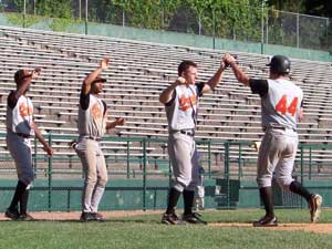 Boston Orioles scoring runs in Cooperstown