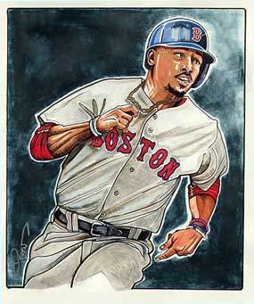 Dave Olsen, Mookie Betts of the Boston Red Sox Illustration