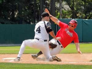 Safe at third base at Doubleday Field