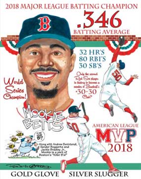 Frank Galasso, Mookie Betts of the Boston Red Sox Tribute