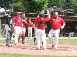 Derek Joz goes yard for 716 Highlanders