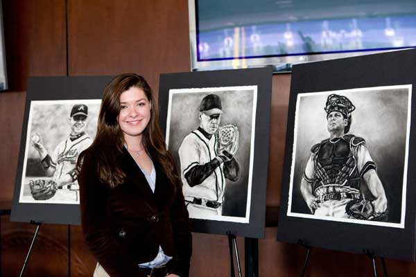 Lauren Creedon with Atlanta Braves Art