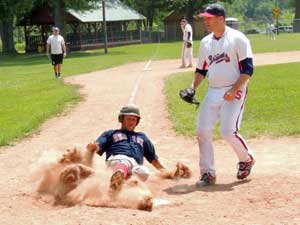 Sliding Home Safely at Winsor Baseball Field