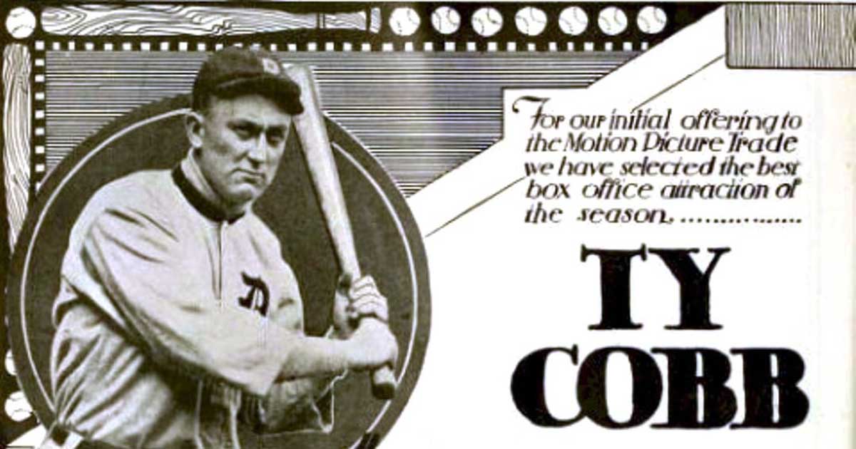 Baseball Icon Ty Cobb Silent Movie Poster Somewhere In Georgia