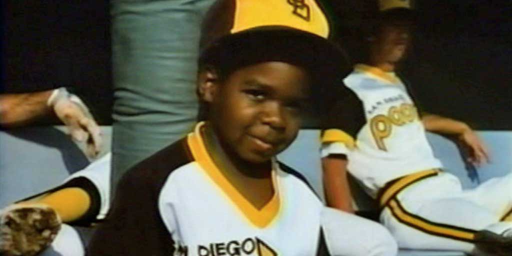Gary Coleman filling in as batboy for the San Diego Padres- 1984