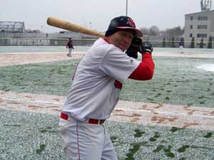 Dave Brown with a Winterball at bat