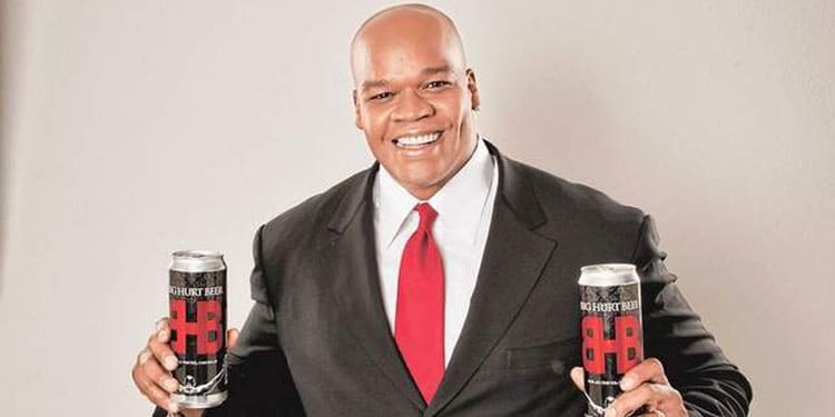 Frank Thomas Showing Off Big Hurt Beer