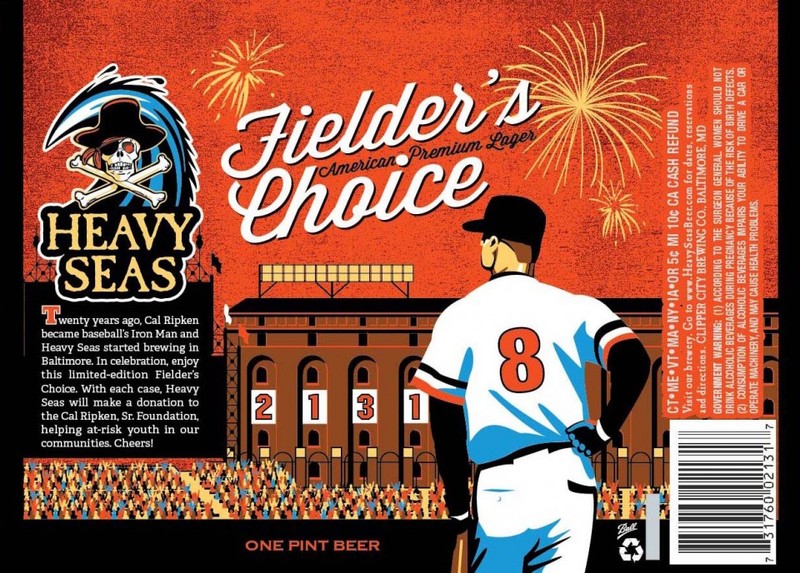 Fielder's Choice by Heavy Seas Beer Label with Cal Ripken