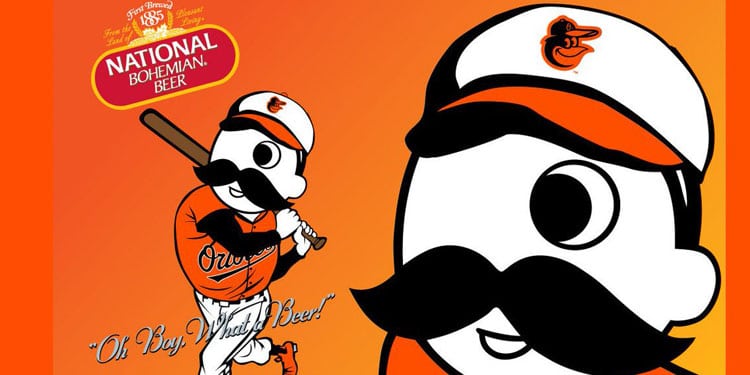 National Bohemian Beer with Baltimore Orioles