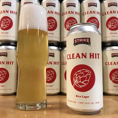 Clean Hit Rice Lager by Strike Brewing