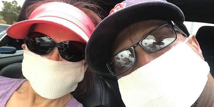 Jimmy King and Wife Donning Masks