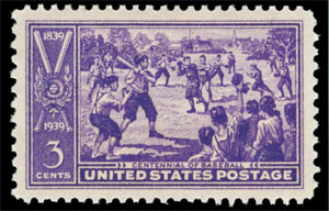 Centennial of Baseball, U.S. Postage Stamp – 3¢