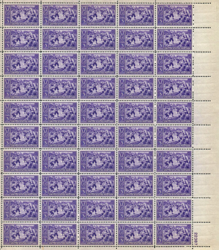 Centennial of Baseball, U.S. Postage Stamp Sheet