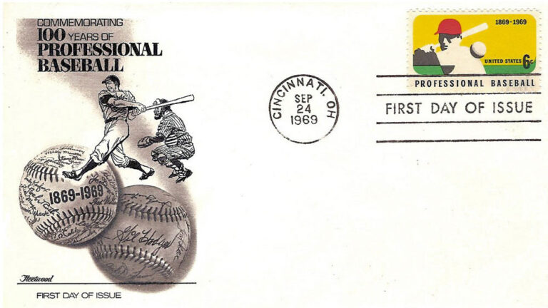 100th Anniversary of Professional Baseball U.S. Postage Stamp FDC