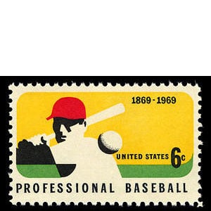 100th Anniversary of Professional Baseball U.S. Postage Stamp – 6¢
