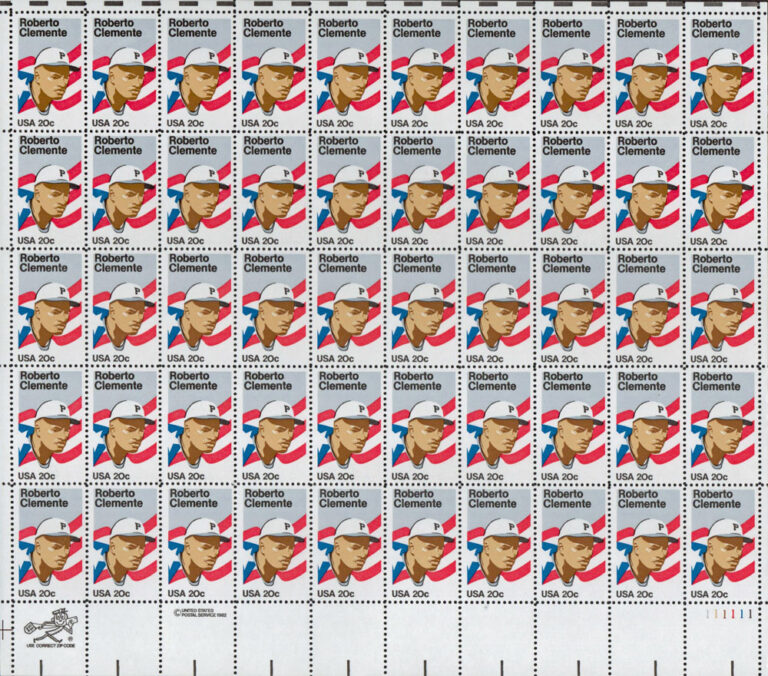 Roberto Clemente, 1984 U.S. Postage Stamp Sheet