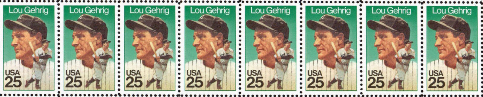 Lou Gehrig, 1989 U.S. Postage Stamp header
