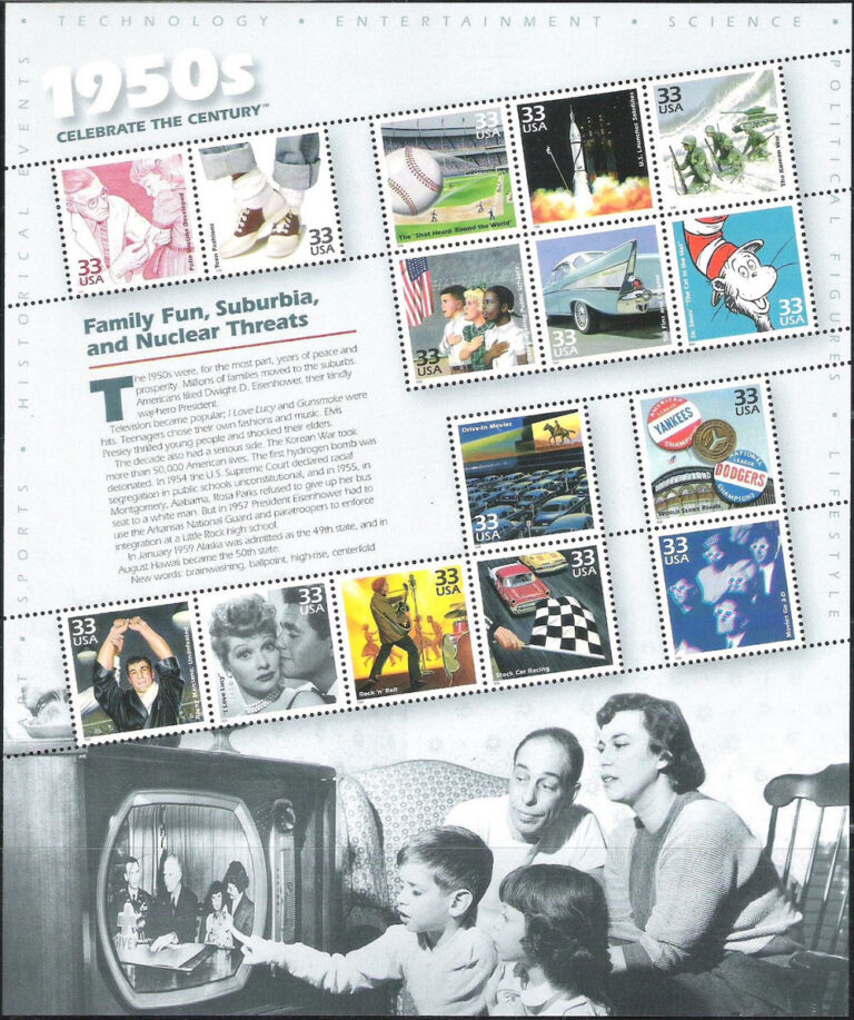 Celebrate the Centuries (1950s), U.S. Postage Stamp Sheet