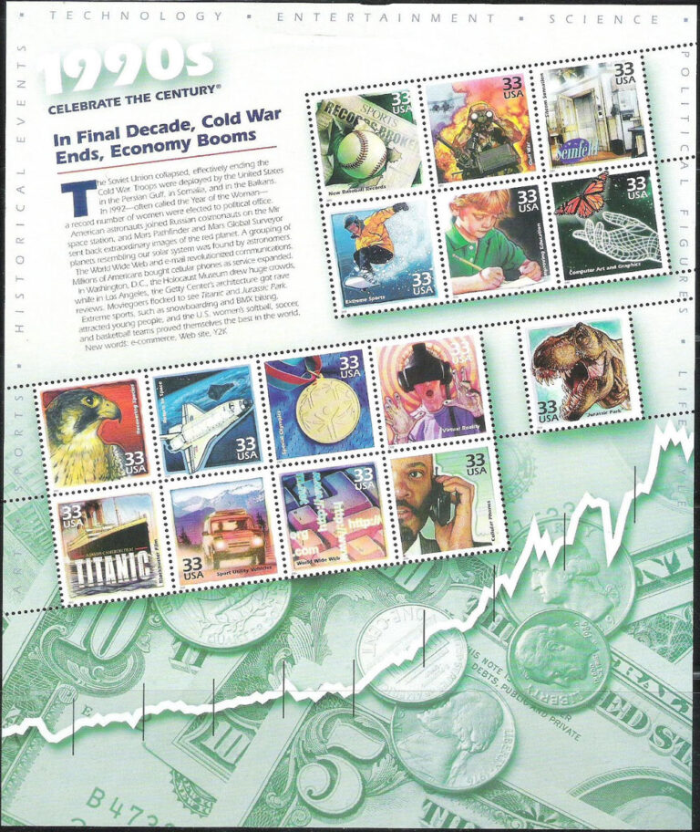 Celebrate the Centuries (1990s), U.S. Postage Stamp Sheet