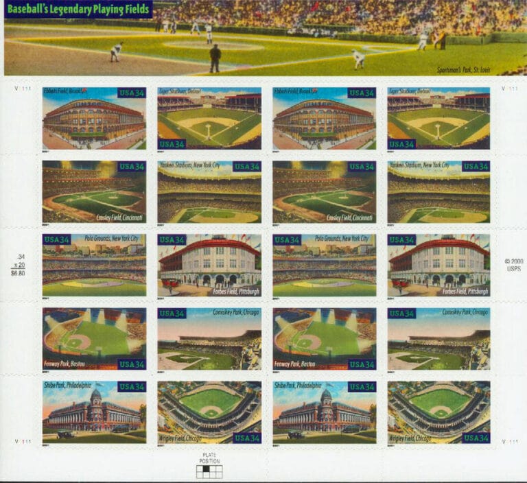 Legendary Playing Fields, U.S. Postage Stamps Sheet