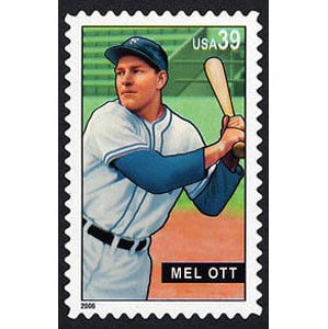 Mel Ott, Baseball Sluggers, U.S. Postage Stamp – 39¢