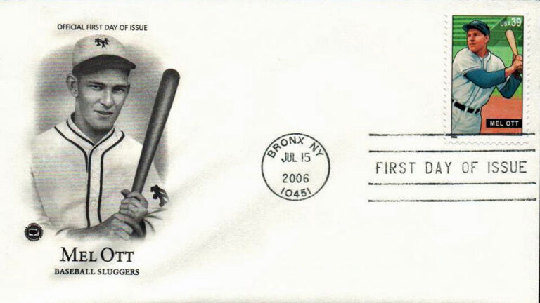 Mel Ott, Baseball Sluggers, U.S. Postage Stamp FDC