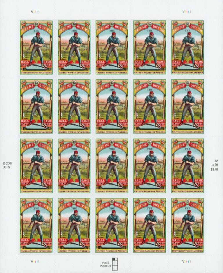 Take Me Out To The Ballgame, U.S. Postage Stamps Sheet