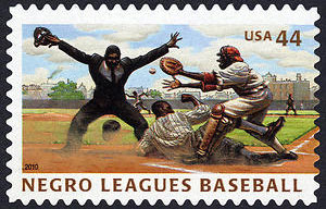 Negro Leagues Baseball, U.S. Postage Stamp, Play at the Plate – 44¢