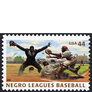 Negro Leagues Baseball, U.S. Postage Stamp, Play at the Plate – 44¢