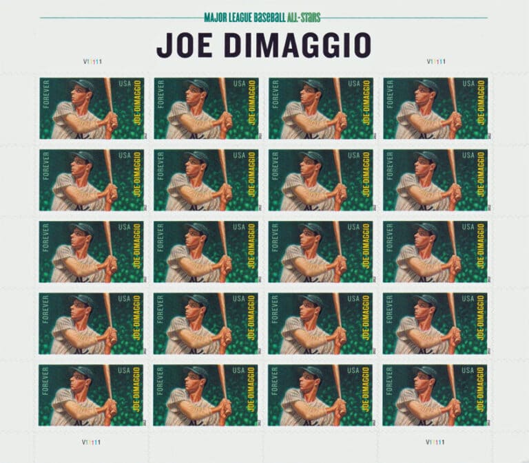 Joe Dimaggio, U.S. Postage Stamp Sheet