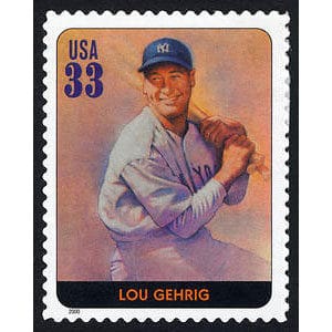 Lou Gehrig, Legends of Baseball U.S. Postage Stamp – 33¢