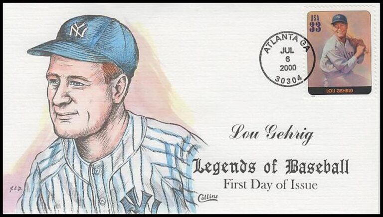 Lou Gehrig, Legends of Baseball FDC