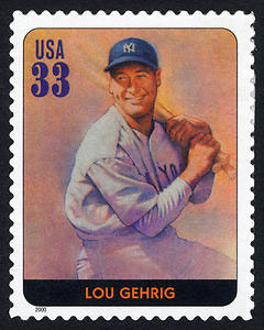 Lou Gehrig, Legends of Baseball U.S. Postage Stamp – 33¢