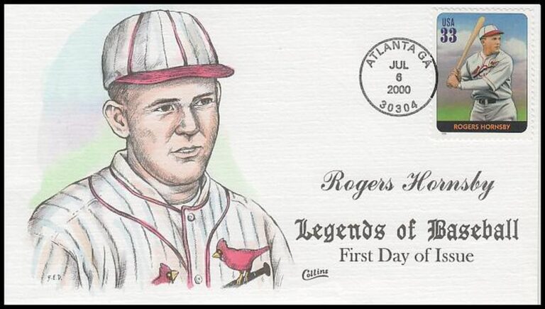 Rogers Hornsby, Legends of Baseball FDC
