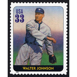 Walter Johnson, Legends of Baseball U.S. Postage Stamp – 33¢