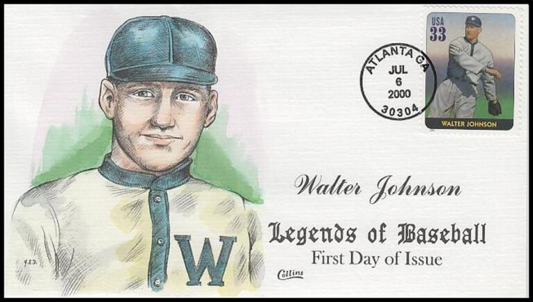 Walter Johnson, Legends of Baseball FDC