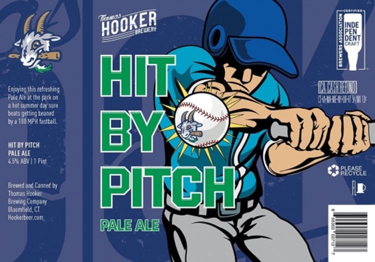 Thomas Hooker Brewery, Hit By Pitch Pale Ale label
