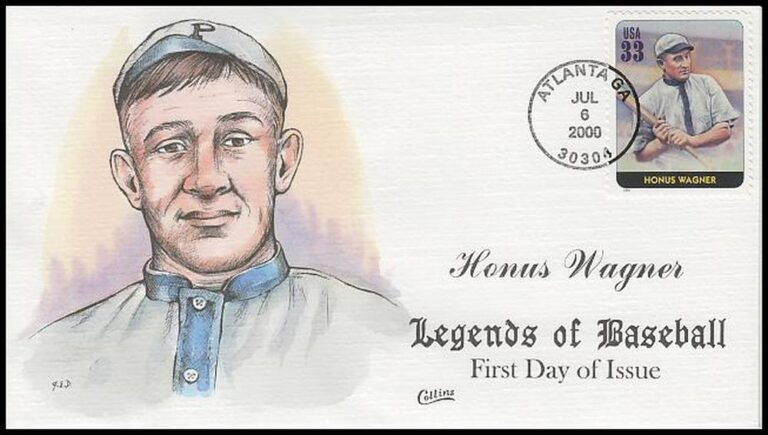 2000 33c Legends of Baseball: Honus Wagner for sale at Mystic Stamp Company