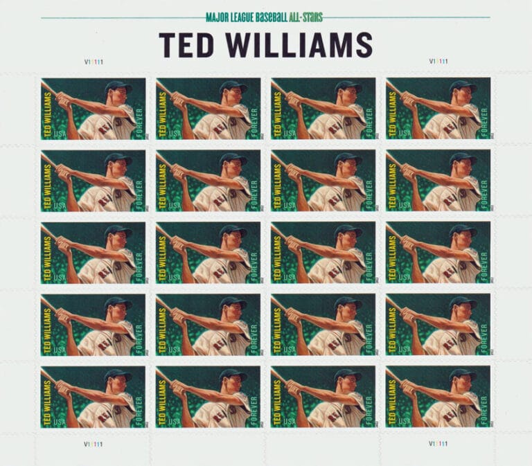 Ted Williams, U.S. Postage Stamp Sheet