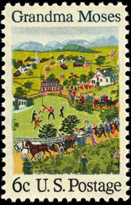 Grandma Moses Baseball Stamp Art - Twitter