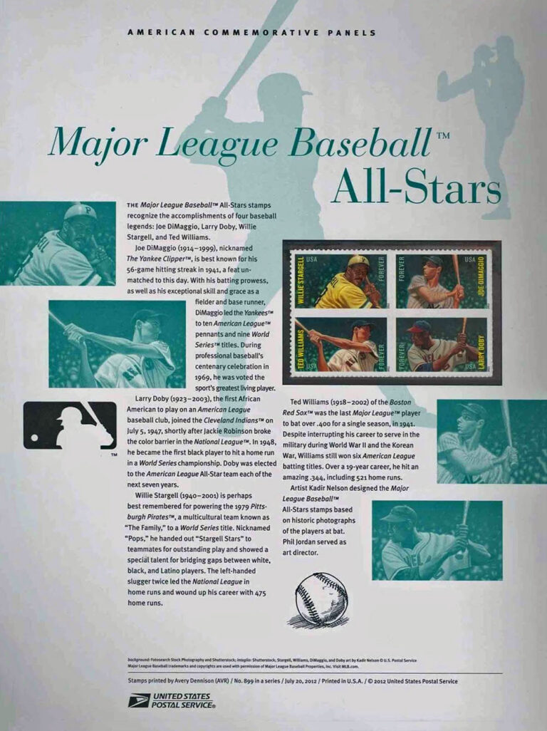 MLB All-Stars American Commemorative Panels of Stamps