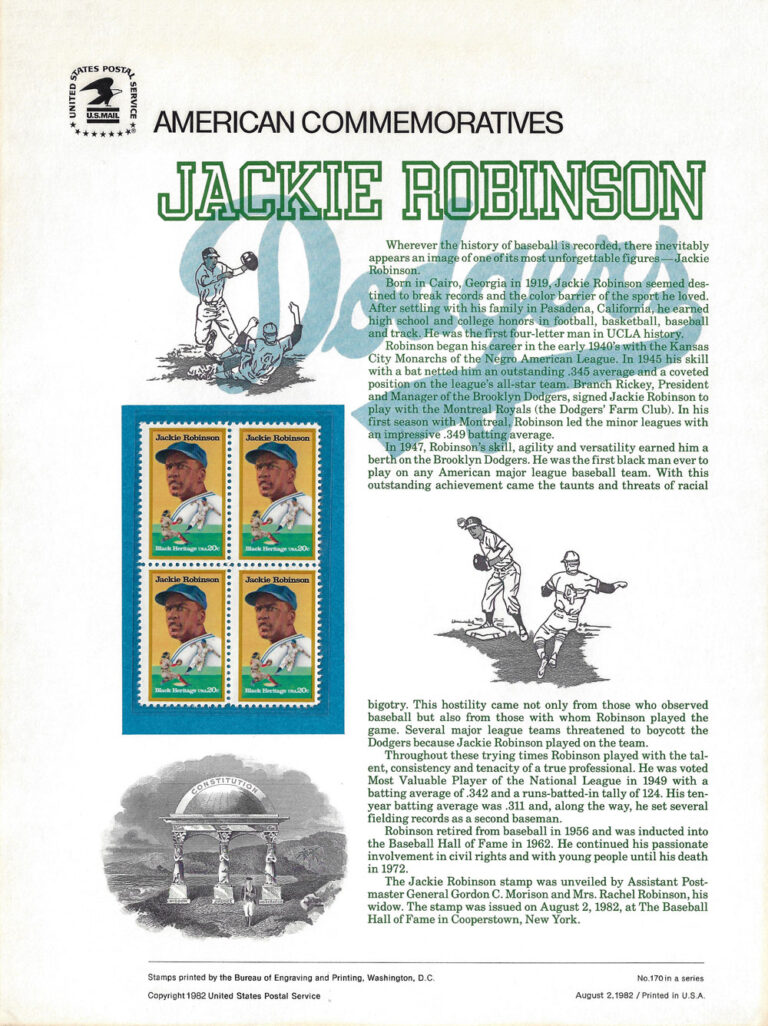 1982 Jackie Robinson - U.S. Postage Stamps - Baseball Life