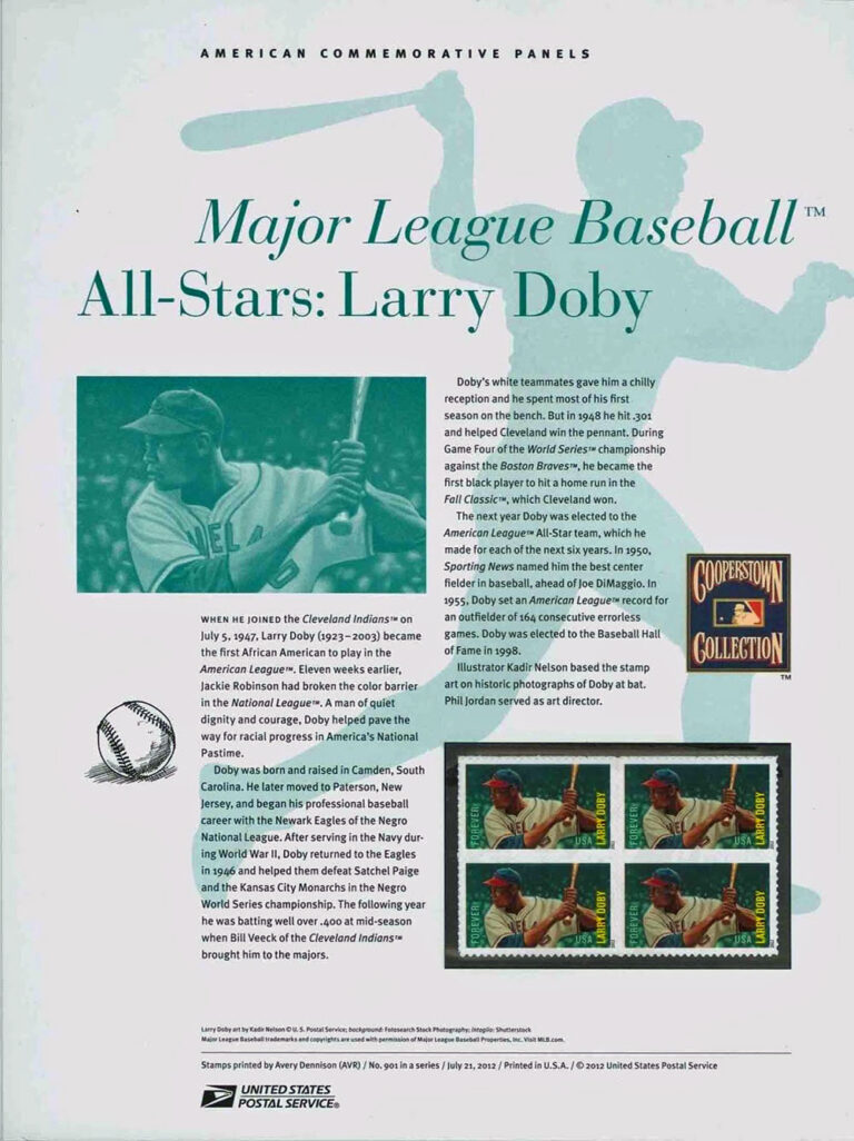 MLB All-Stars: Larry Doby American Commemorative Panels of Stamps