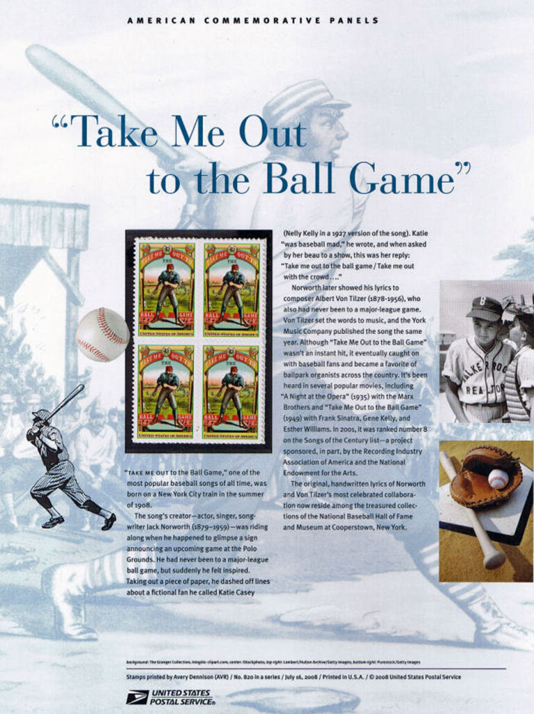 2008 Take Me Out To The Ballgame U.S. Postage Stamps Baseball Life