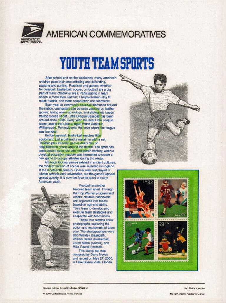 Youth Team Sports American Commemorative Stamps